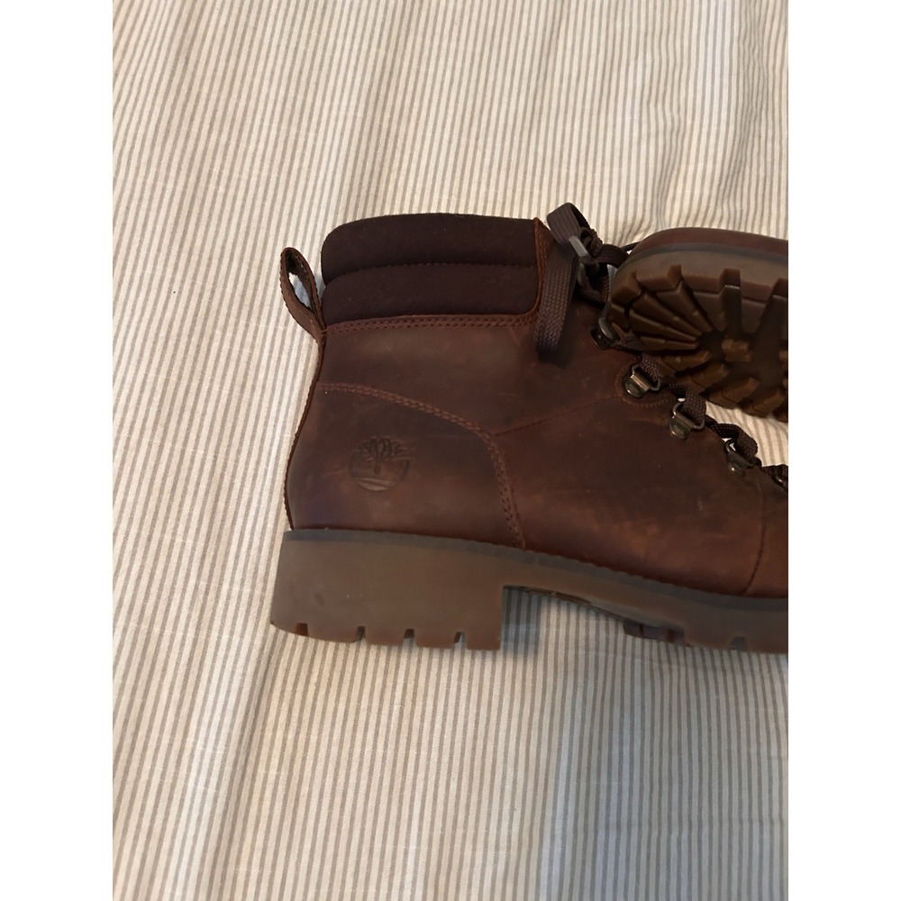 Timberland Womens 8.5 Ellendale Mid Lace-Up Boots Leather dark brown hiking fall - Picture 4 of 10